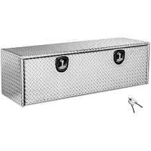 Heavy Duty Aluminum Trailer Tool Box,Truck Bed Tool Box with Lock Keys, Storage Organizer Chest for Pick up,Truck Bed, ATV, RV, Ready to Use 60x18x18 '', Rectangular