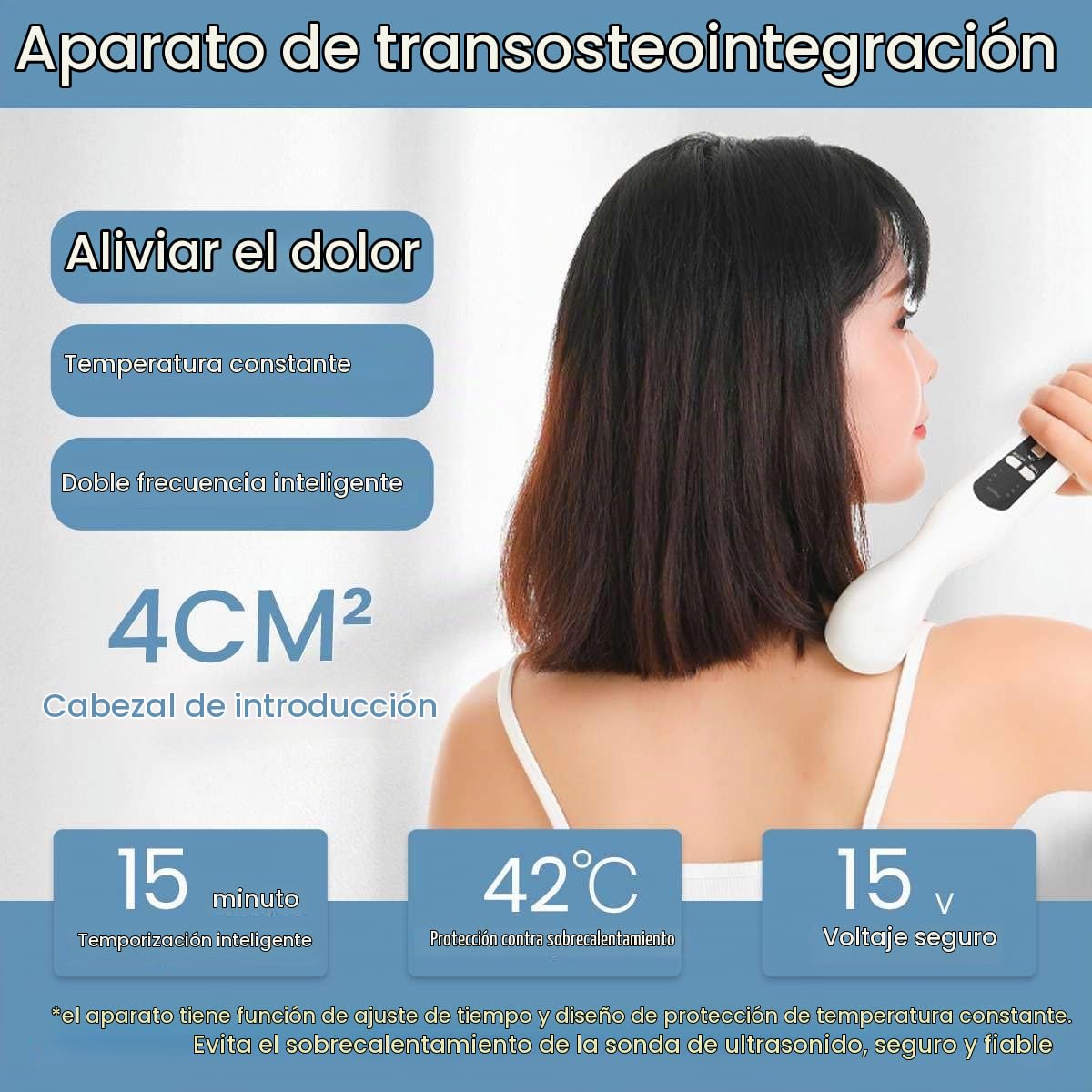 15W Equipo De Fisioterapia por Ultrasonido con 3 Velocidades Ajustables