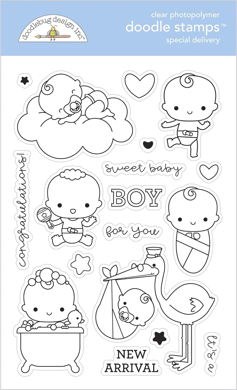 Doodlebug Clear Doodle Stamps-Special Delivery -DS6795