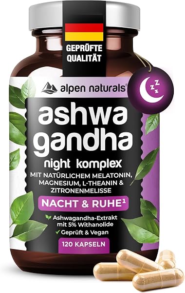 Alpen Naturals Ashwagandha Night Komplex mit Melatonin