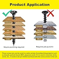 Vista 4 de 500 piezas de tornillos autorroscantes negros, tornillos Phillips de cabeza plana de cabeza corta, tornillos de gabinete de cabeza avellanada