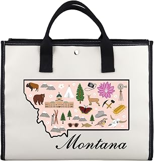 Zuo Bao Montana Tote Bag Montana Travel Gift Montana State Adventure Canvas Shopping Bag for Traveler