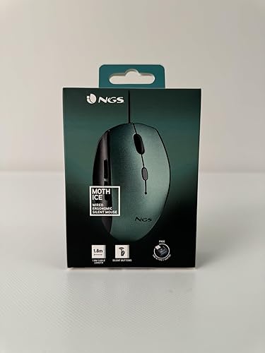 Miniatura 13 de NGS Moth Ice - Mouse óptico USB con cable para computadora con 5 botones silenciosos y desplazamiento, mouse ergonómico, 80012001600 DPI regulable,