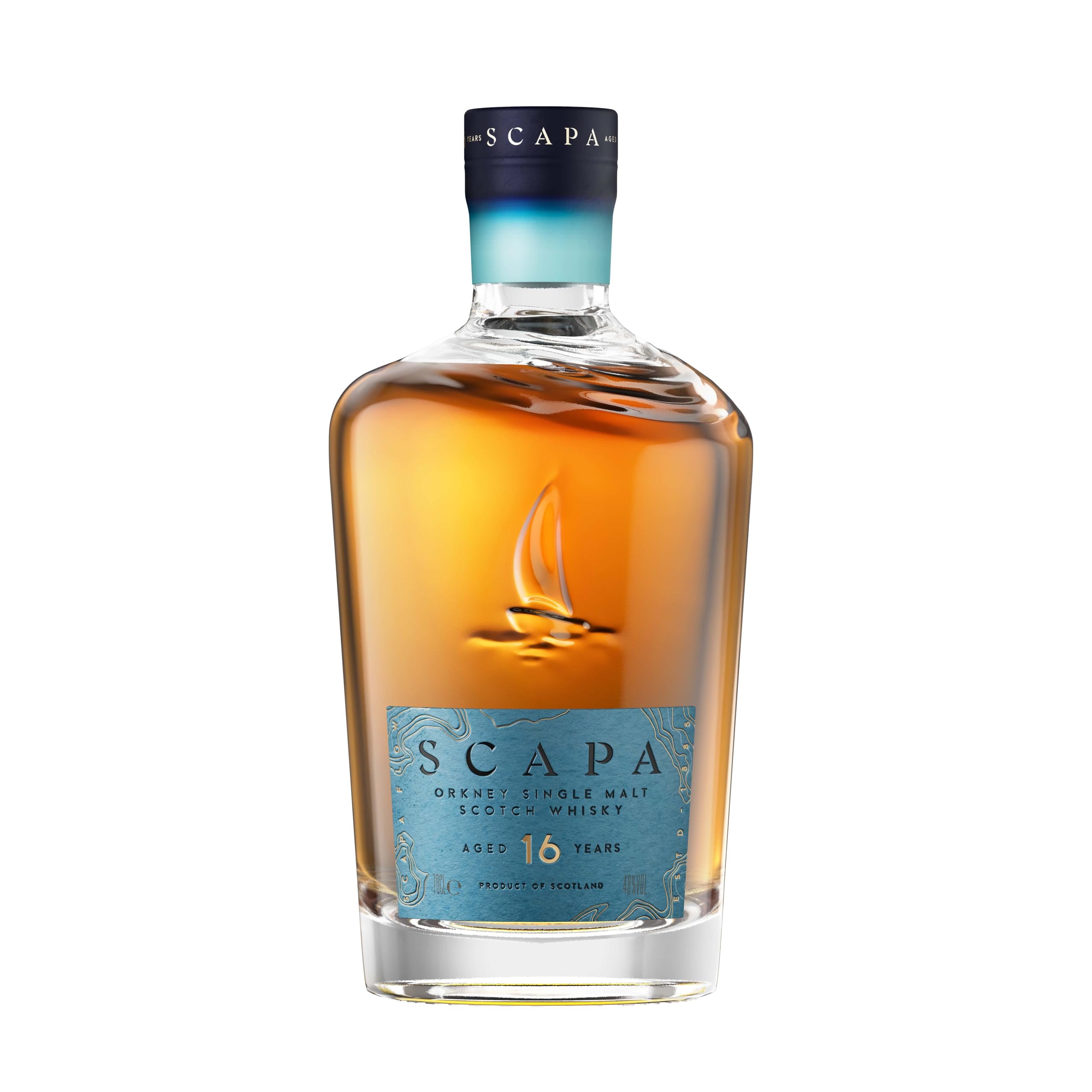 Scapa 16 Jahre Single Malt Scotch Whisky, Small Batch mit komplexen Fruchtnoten & warmen Gewürzen, gereift in Ex-American Oak Fässern, 0,7 L
