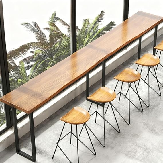 Amazon.com: RAJYQODIS 71in Long Bar Table Solid Wood Narrow Counter ...