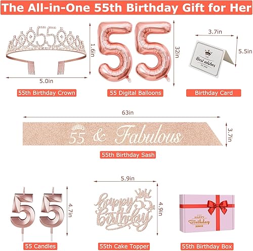 Miniatura 250 de Decoraciones de cumpleaños número 17 para niña, incluyendo tiara y banda de cumpleaños de 17, decoración para pastel y velas, globos de números