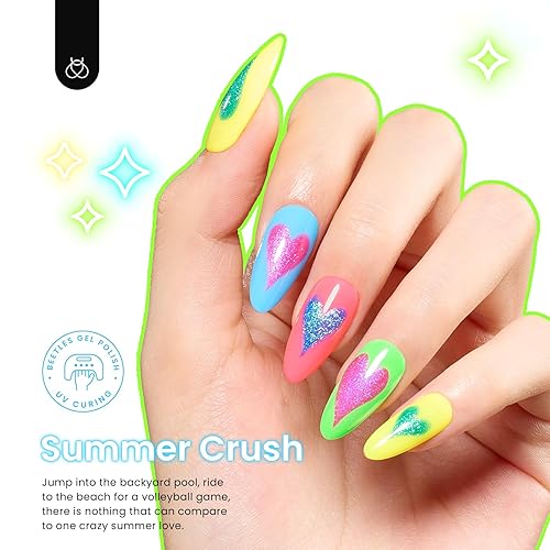 Miniatura 161 de Beetles - Juego de 6 esmaltes de uñas en gel color rojo borgoña, morado, lila, sangría para glamour de primavera, permanentes, para lámpara LED/UV