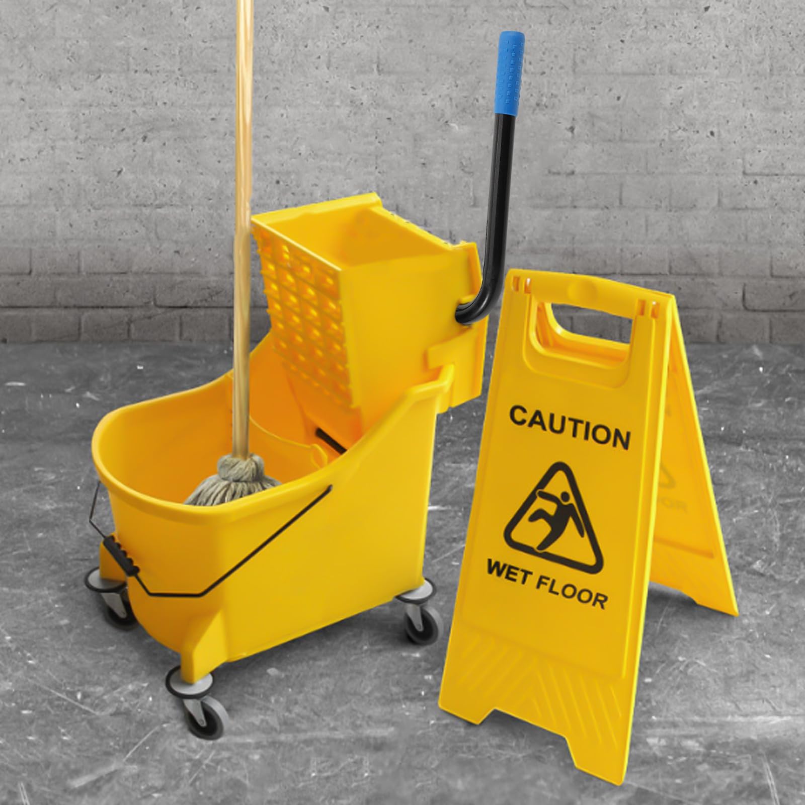 Poste para Cubo de Fregona de Acero Inoxidable Negro Diseño Ergonómico y Fácil para Entornos Comerciales