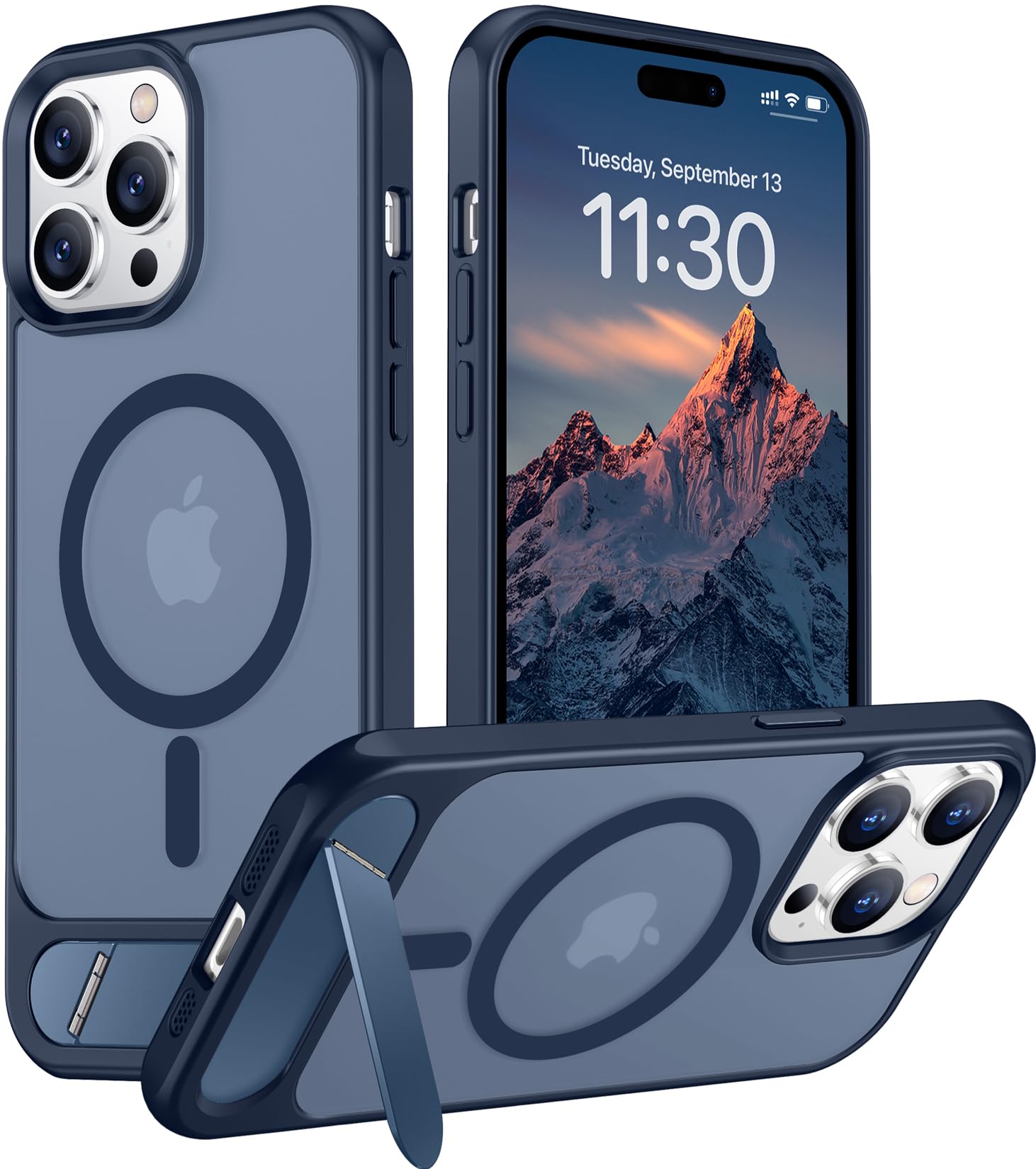 Temdan Magnetic Compatible with iPhone 14 Pro Case, [Built-in Invisible Kickstand][Compatible with MagSafe] [Military Grade Shockproof] Slim Translucent Matte Phone Case for iPhone 14 Pro 6.1"