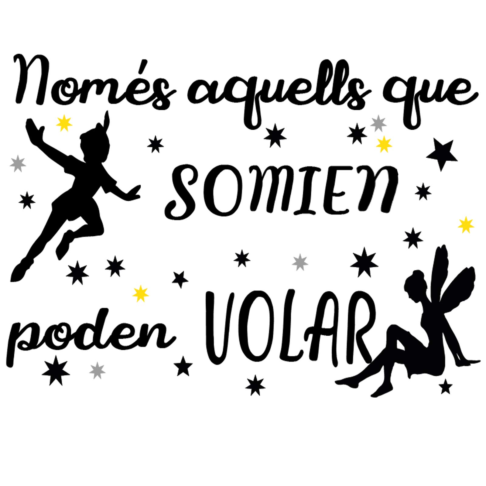 Vinilo de pared decorativo en catalán frases célebres para decoración de hogar Docliick DC-047-CAT