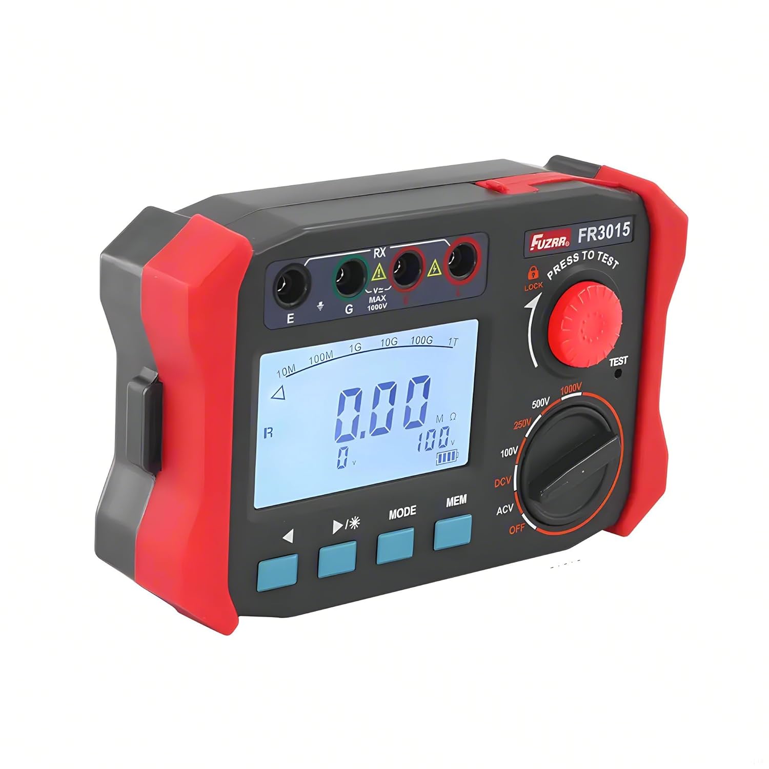 FR3015 FR3015E Megohmmeter Insulation Resistance Meter 2500V Handheld High AC DC Voltage Megameter Polarization Index Tester Ohm Meter Professional Digital Ohmmeter Electrical Megometer(FR3015E)