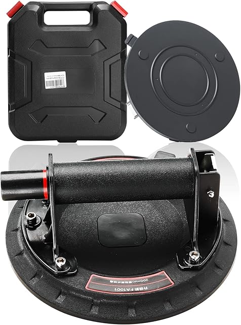 8" Heavy Duty Suction Cups,Heavy Duty Hand-held Vacuum Glass Lifter,Powerful Industrial Panel Carrier Sucker with Handle for Granite Lifting&Window Replacement, 200kg Safe Load Capacity