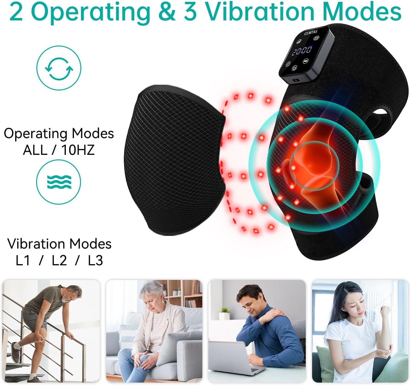 [2025 Upgraded Knee Massager with Vibration, for Knee and Elbow Joint,Timer Function, for Elderly & Athletes