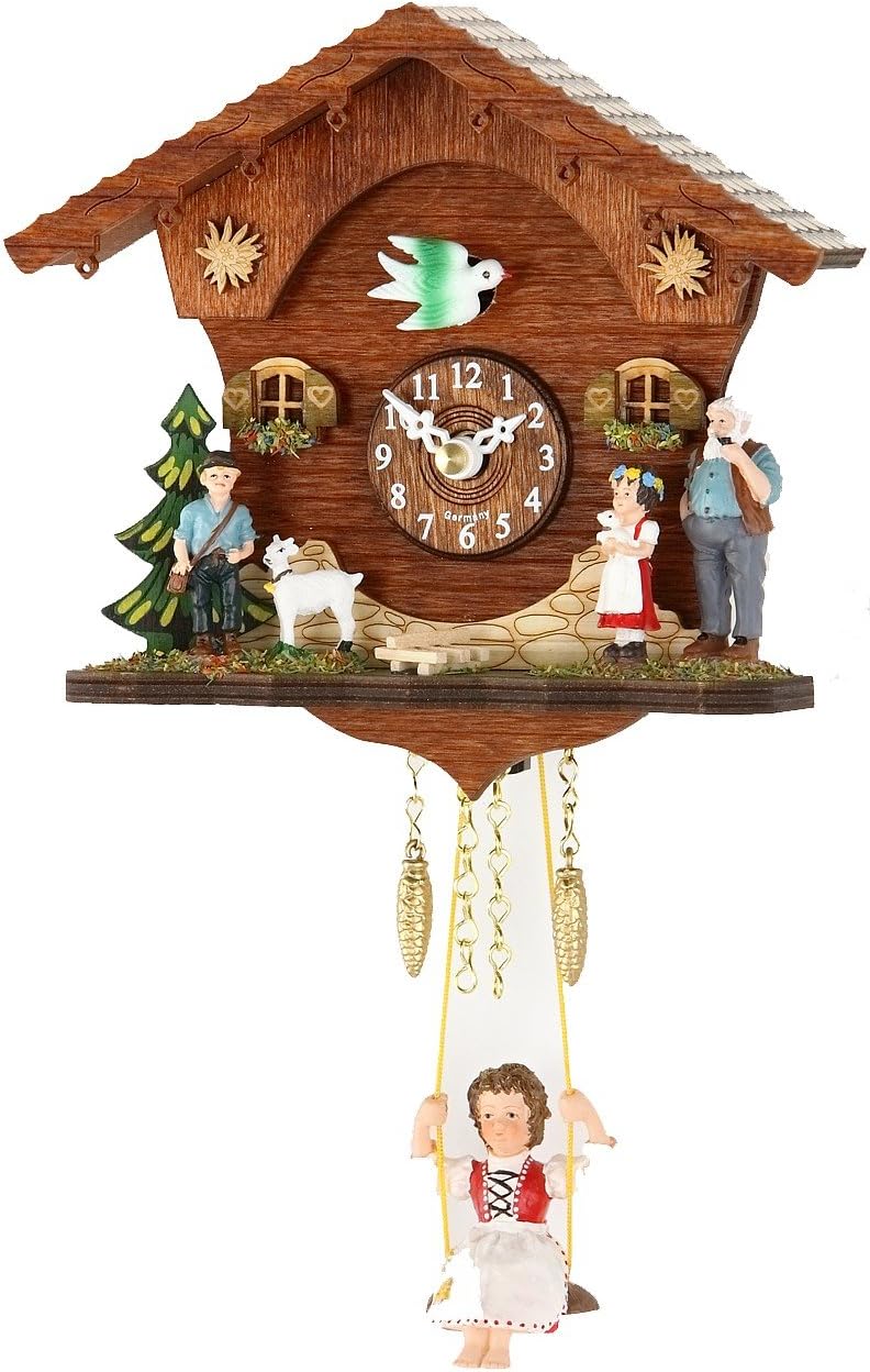 Trenkle Kuckulino Black Forest Clock with Quartz Movement and Cuckoo Chime TU 2047 SQ