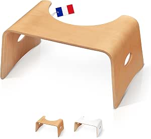 Marche Pied Enfant 2 Marches Antidérapant - Tabouret Toilette Repose Pied WC Bambou