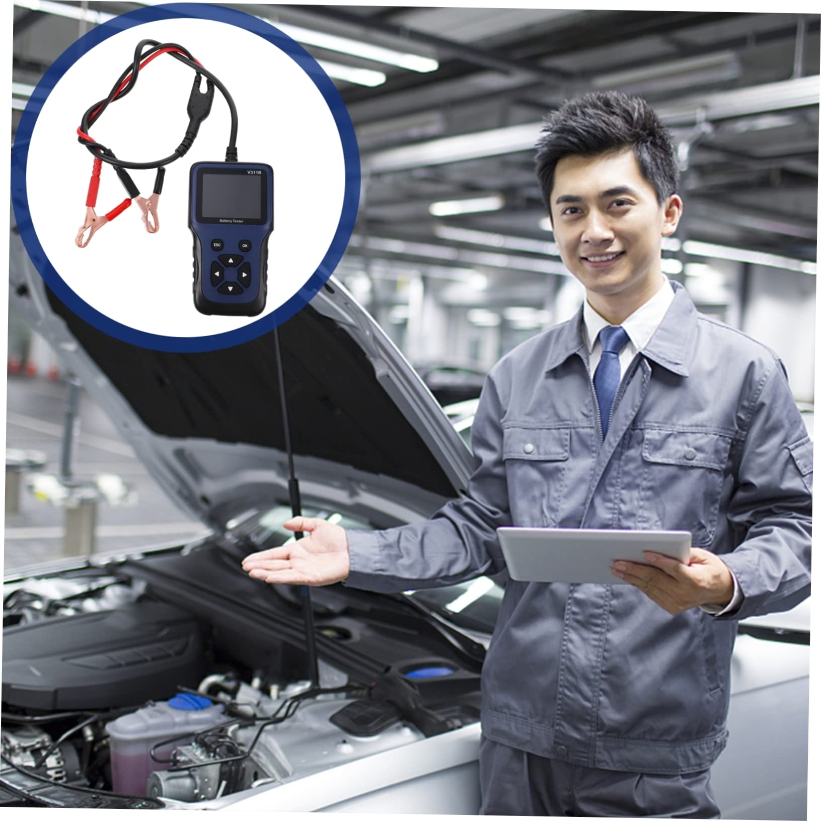 Gatuida Testeur de Batterie Voiture Analyseur Batterie Outil Automobile Compact