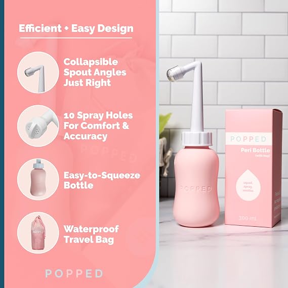 Popped Upside Down Peri Bottle and Organic Nipple Butter Postpartum Essentials Bundle