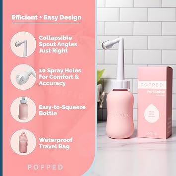 Popped Upside Down Peri Bottle and Organic Nipple Butter Postpartum Essentials Bundle
