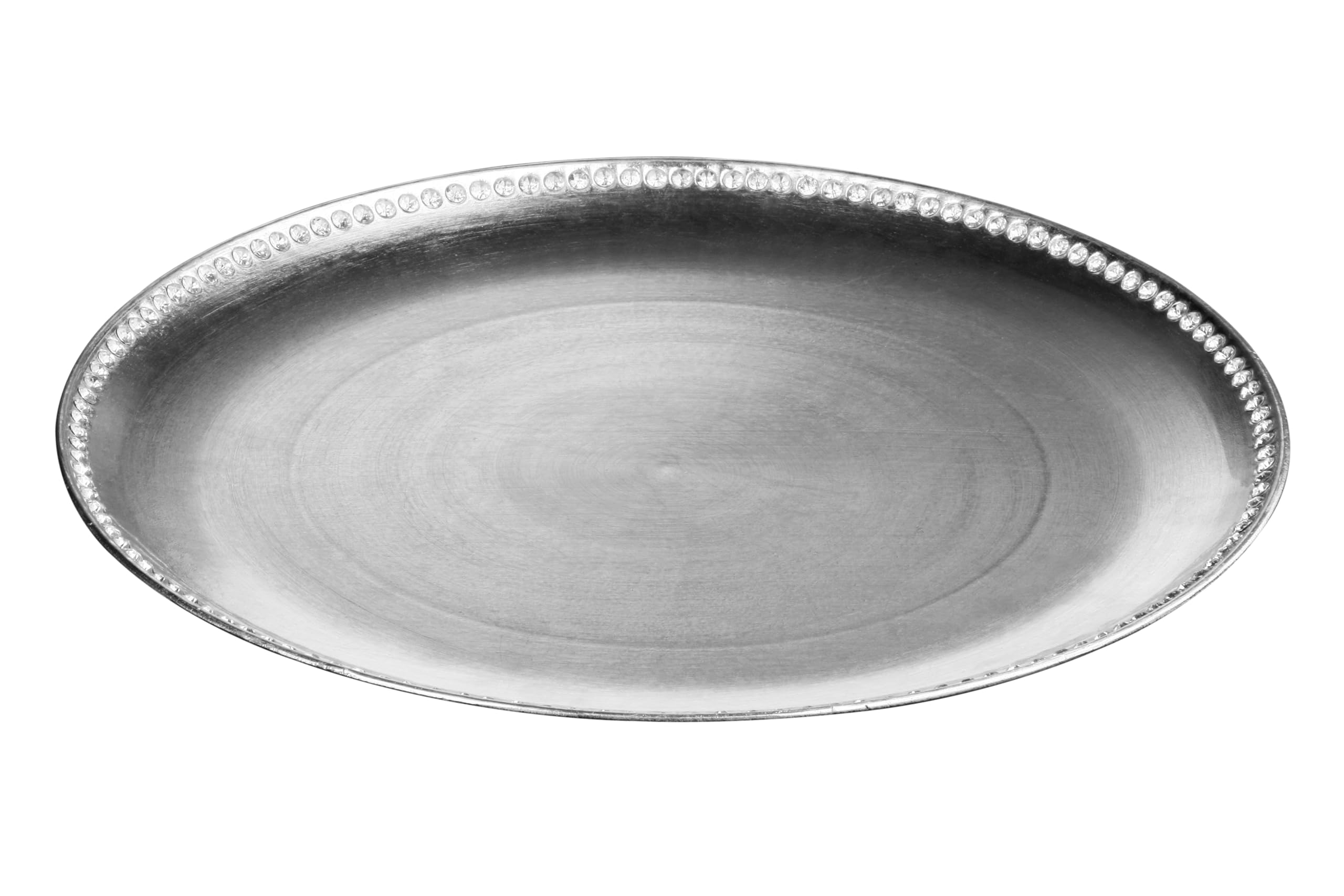Premier Silver Housewares Radiance Decorative Charger Plate With Diamante Trim – Table Charger Plate
