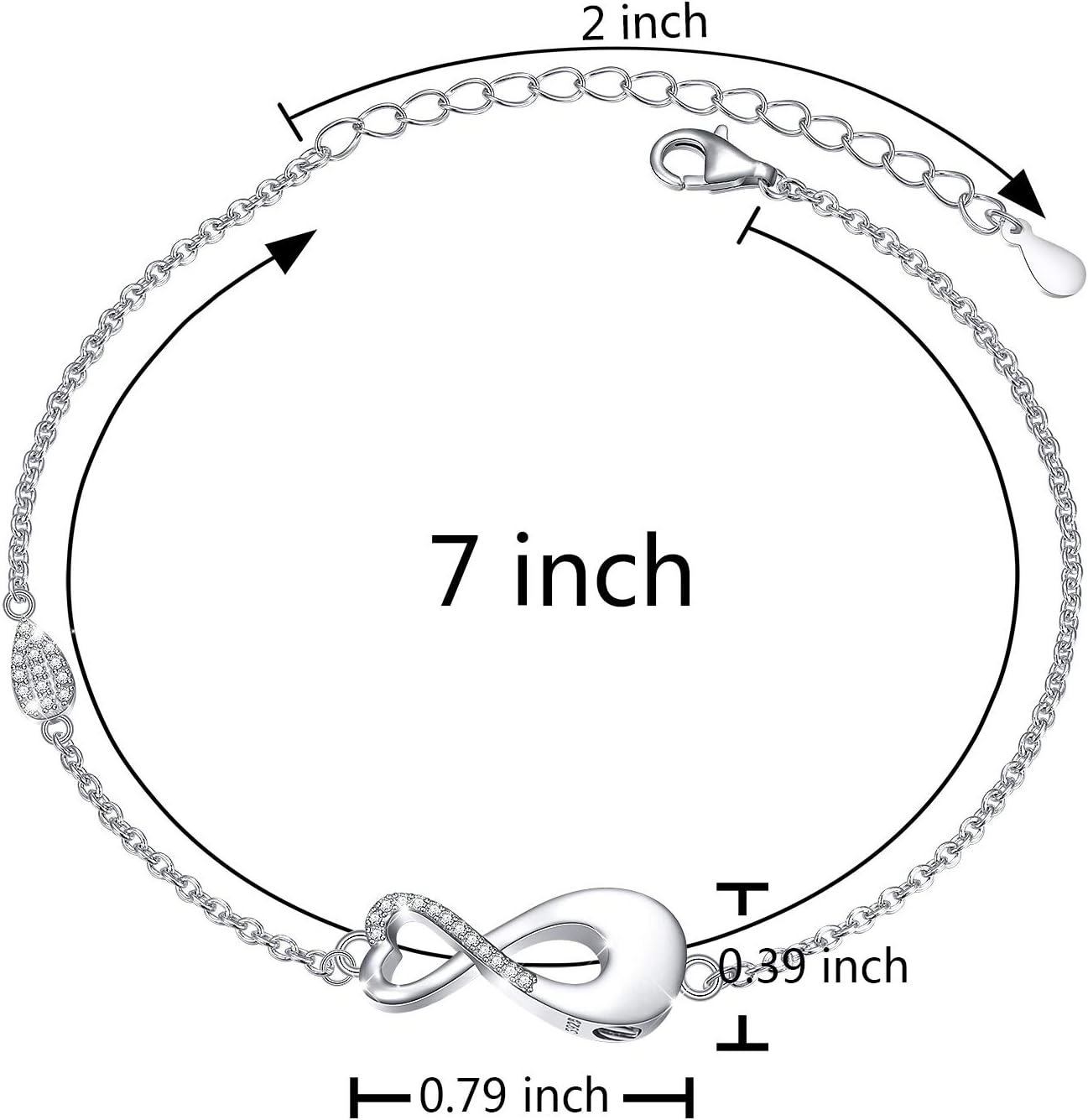 S925 Sterling Silver Urn for Ashes Infinity or Sunflower with Cross or Angel Wings Bracelet for Women - Image 8