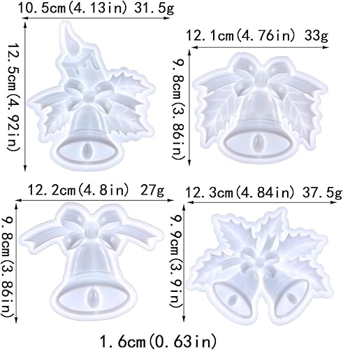 Miniatura 3 de Molde de resina epoxi reutilizable para decoración de interiores y exteriores, campana de Navidad, molde de silicona para decoración del hogar,