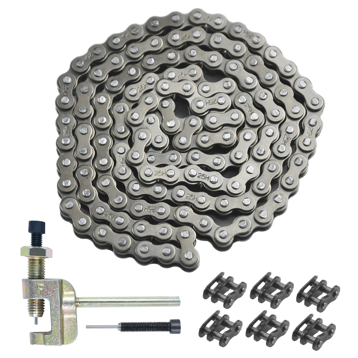 HOLATO 25 Drive Chain 132 Link Chain Breaker Kit for Razor MX500 MX650 SX350 SX500 SX650 Rocket Bike Electric Off-Road Motocross #25 Roller Chain 132L for Mini Moto 50cc XRF50 Dirt Bike Heavy Duty