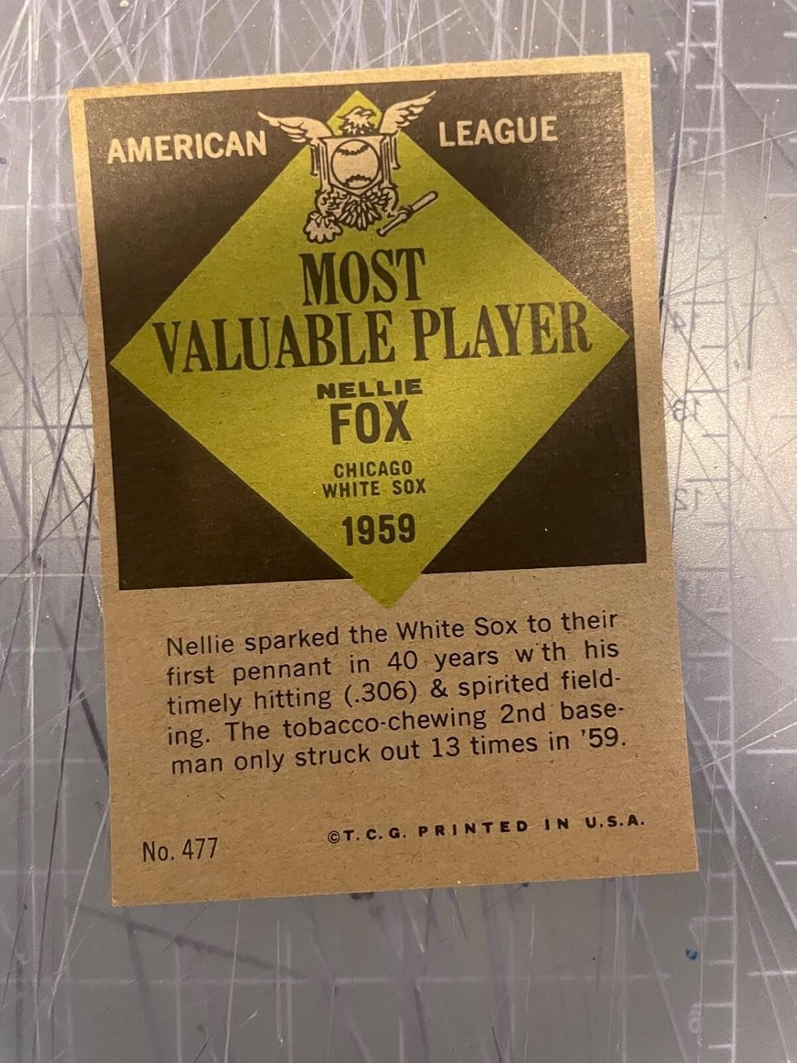 1961 Topps #477 Nellie Fox Chicago Sox Mvp Baseball Card Nm/mt - Slabbed Baseball Cards