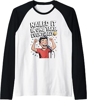 Nailed It in One Take Voice Actor Recording Humor Raglan Baseball Tee