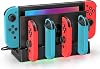 Switch Joycon Controller Charging Station for Switch Original & OLED Switch Charging Station with 4 Charging Slots for Switch & Built-in USB Power Cable for Connecting the TV Dock Switch Accessories 3DS Consoles