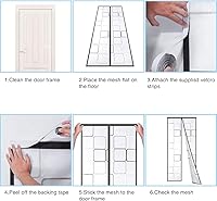 Vista 4 de Cortina de puerta aislada, cubierta magnética térmica para puerta, pantalla magnética de privacidad con cierre automático, manos libres para patio