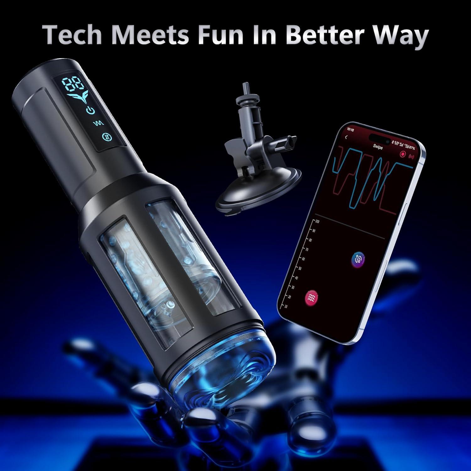 Sex Toys for Men Male Masturbator - Mrgras AI & Video Sync One-Handed Grip Adult Toys for Men with 9 Thrusting Rotating Vibrating Licking, Hands-Free Large-Capacity Battery Sex Machine Pocket Pussy