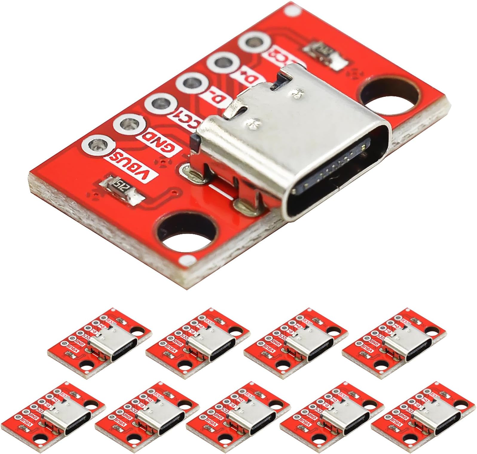 10pcs Type C Breakout Board Serial Basic Breakout Female Connector Type 16P PCB Converter Board