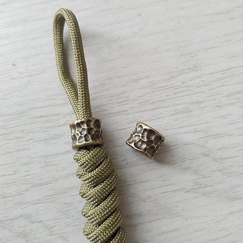 Miniatura 4 de Paquete de 2 llaveros de cuentas de paracaídas, accesorios a granel de 1/4 de pulgada, cuentas de latón EDC para pulsera de paracaídas, cordón, dije