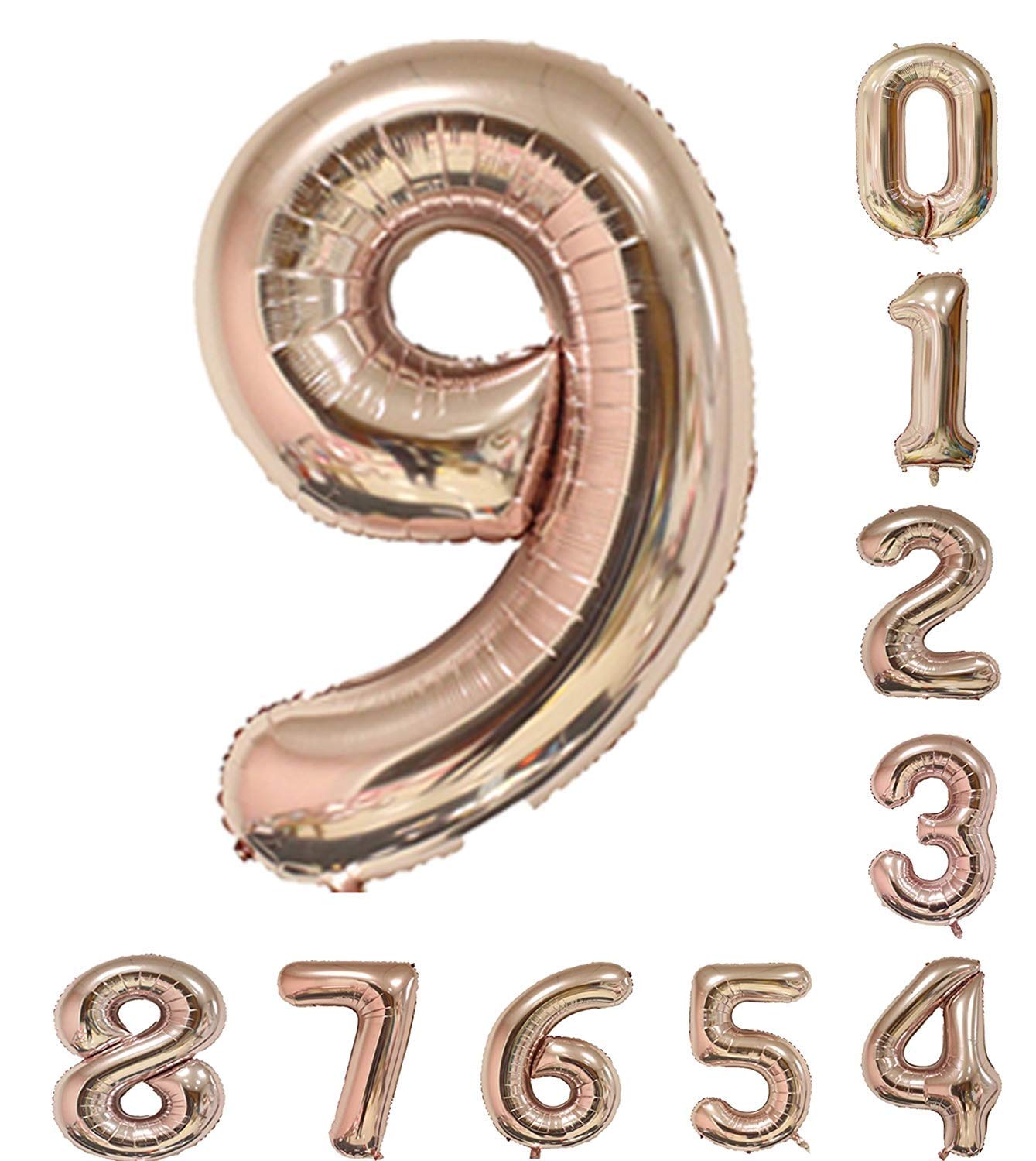 Buy Number Balloons Large Helium Balloons, 40 Inch Rose Gold Helium