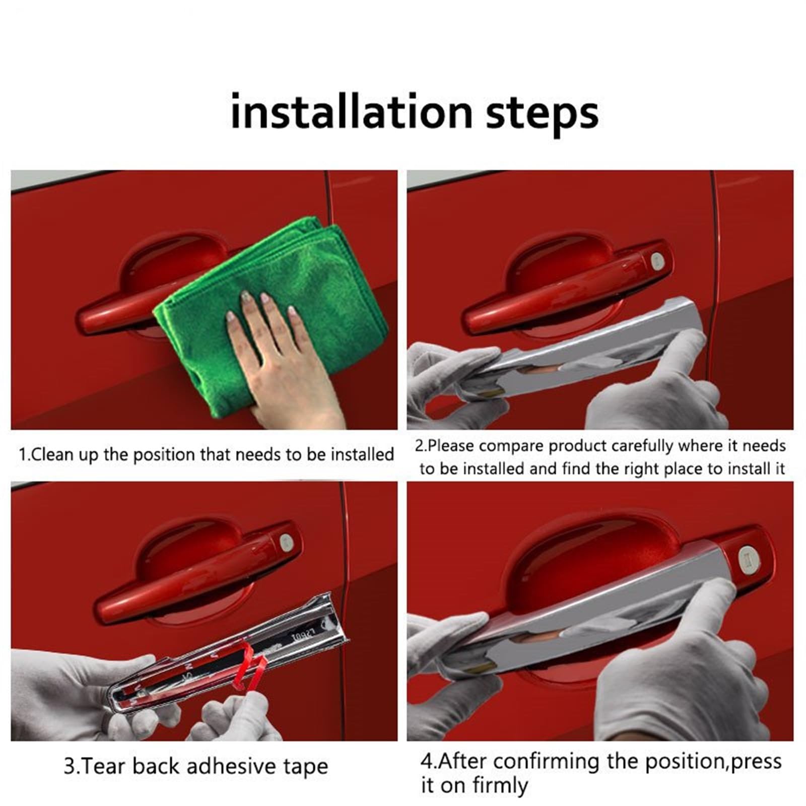 XHSM Coque De Poignée De Porte De Voiture Pour Peugeot 207 308 407 2004-2010 Fibre De Carbone Poignée Porte Extérieure Garniture Accessoires De Voiture Garniture De Couvercle De Poignée De Porte