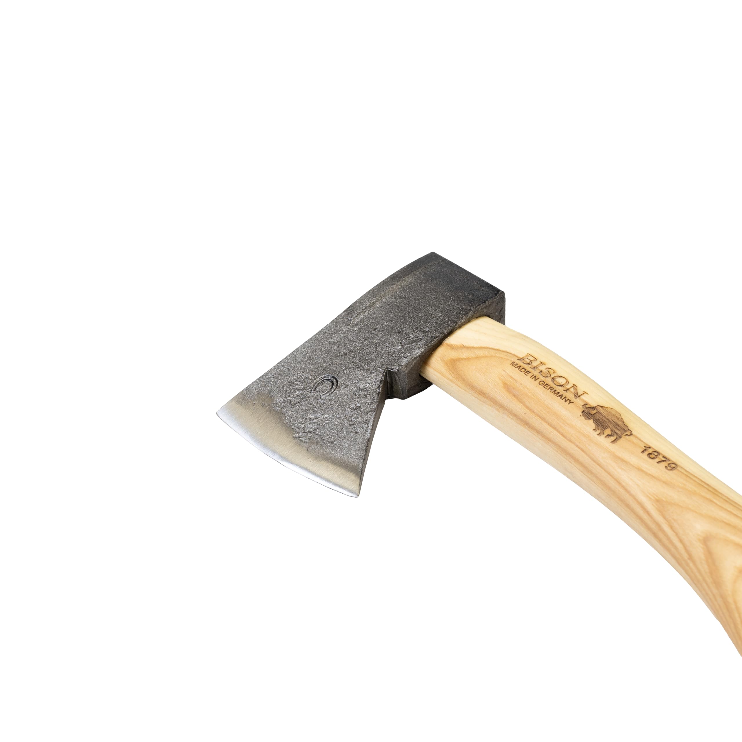 Bison 1879 Trekkingbeil, Minibeil, Outdoorbeil, 500 gr., handgeschmiedet für Camping Bushcraft und Outdoor, Hickorystiel 330mm