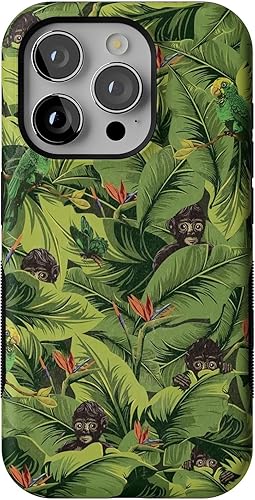 Vista 610 de Casely Funda para iPhone 15 Pro Jardín Secreto Flores mixtas Funda atrevida Compatible con MagSafe y botón de acción Jardín Secreto Floral