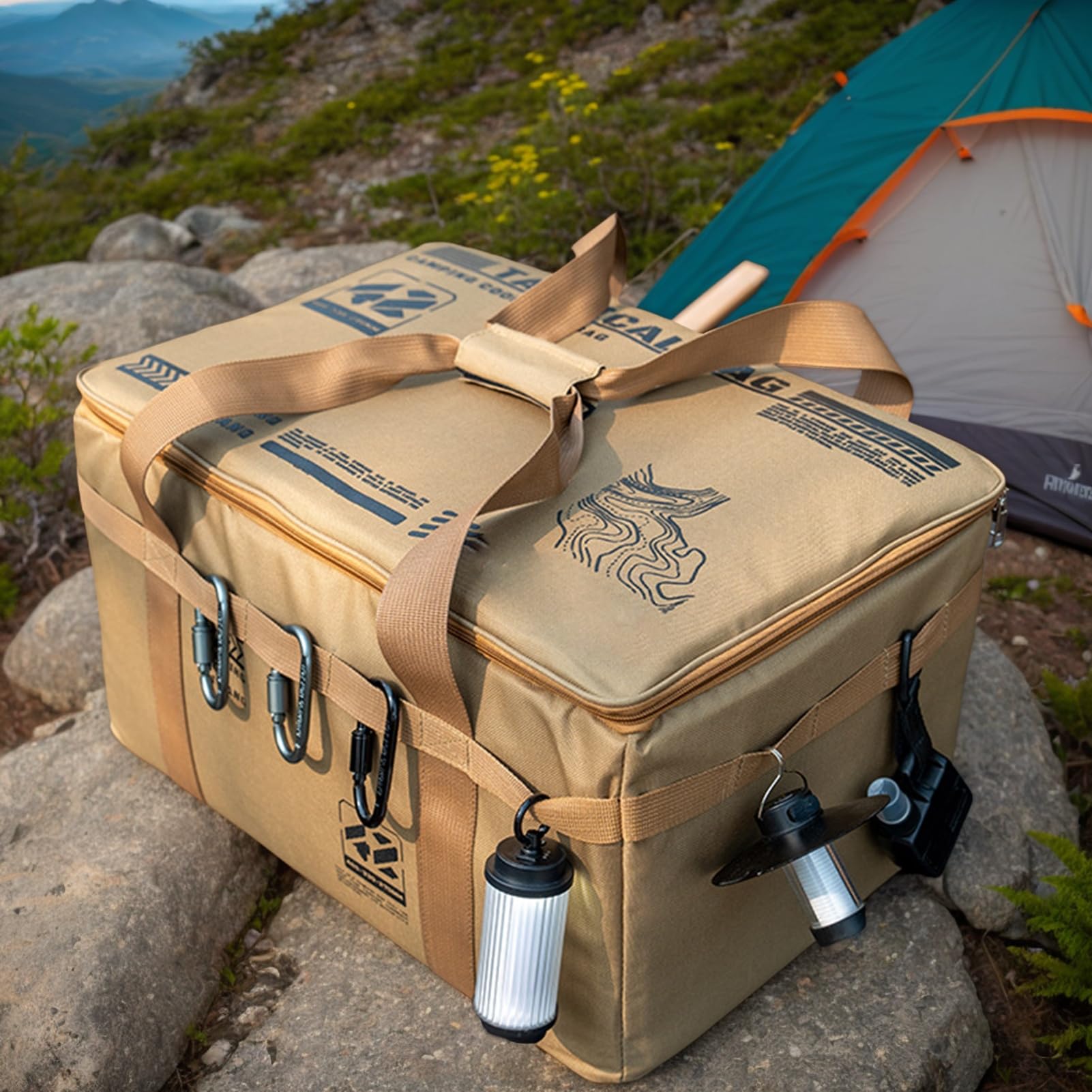 Generisch Camping-Aufbewahrungstasche, 30 L Kanister-Topf-Tragetasche, Picknick-Garage, Kofferraum-Organizer, Faltbar, Wasserdicht, Mit Ergonomischem Griff Für Töpfe, Öfen