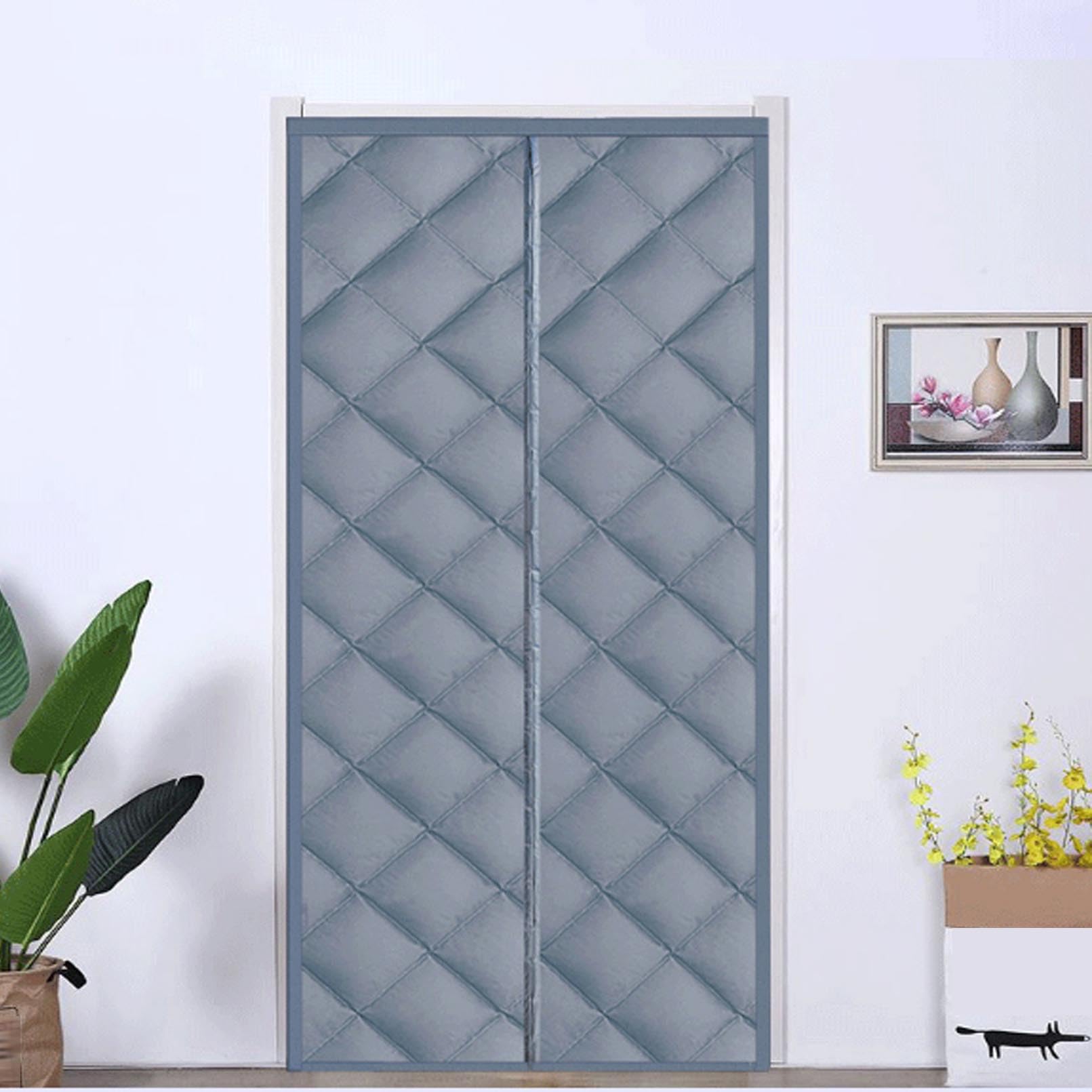 Magnet Türvorhang Kälteschutz für Türen Magnet Wärmeschutzvorhang für Türen,Kälteschutz und Wärmeschutz im Winter Balkontür Eingangstür Winddicht (110 x 210 cm)