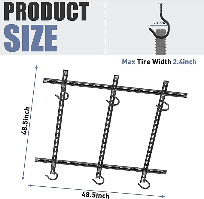 Soporte de techo para bicicletas WALMANN, ajustable, para 3 o 6 bicis miniatura 3