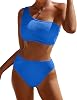 Bikini Sets for Women High Waisted 2 Piece Bestselling Swimsuit Ribbed One Shoulder Tummy Control Bathing Suit 2026