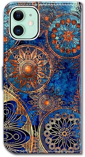 Miniatura 7 de Funda para iPhone 11, iPhone 11 con tapa, magníficos colores circulares mandala funda de cuero con tapa para teléfono con ranura para tarjetas y