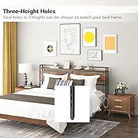 Vista 4 de HOOBRO Cabecera Tamaño King, Cabecera con 2 Enchufes y 4 Puertos USB, Altura Ajustable, Estante de Almacenamiento, Resistente y Estable, Fácil