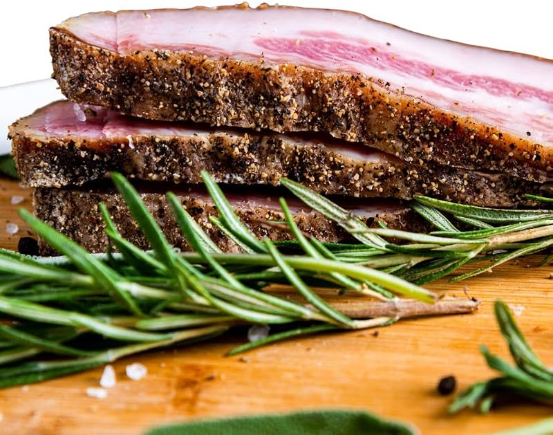 FA.LU.CIOLI Guanciale di Maiale con Pepe - Made in Italy IGP - Sottovuoto - Salumi Artigianali Italiani Senza Lattosio e Gluten Free - Tradizione e Qualità da Oltre 100 Anni - 1kg