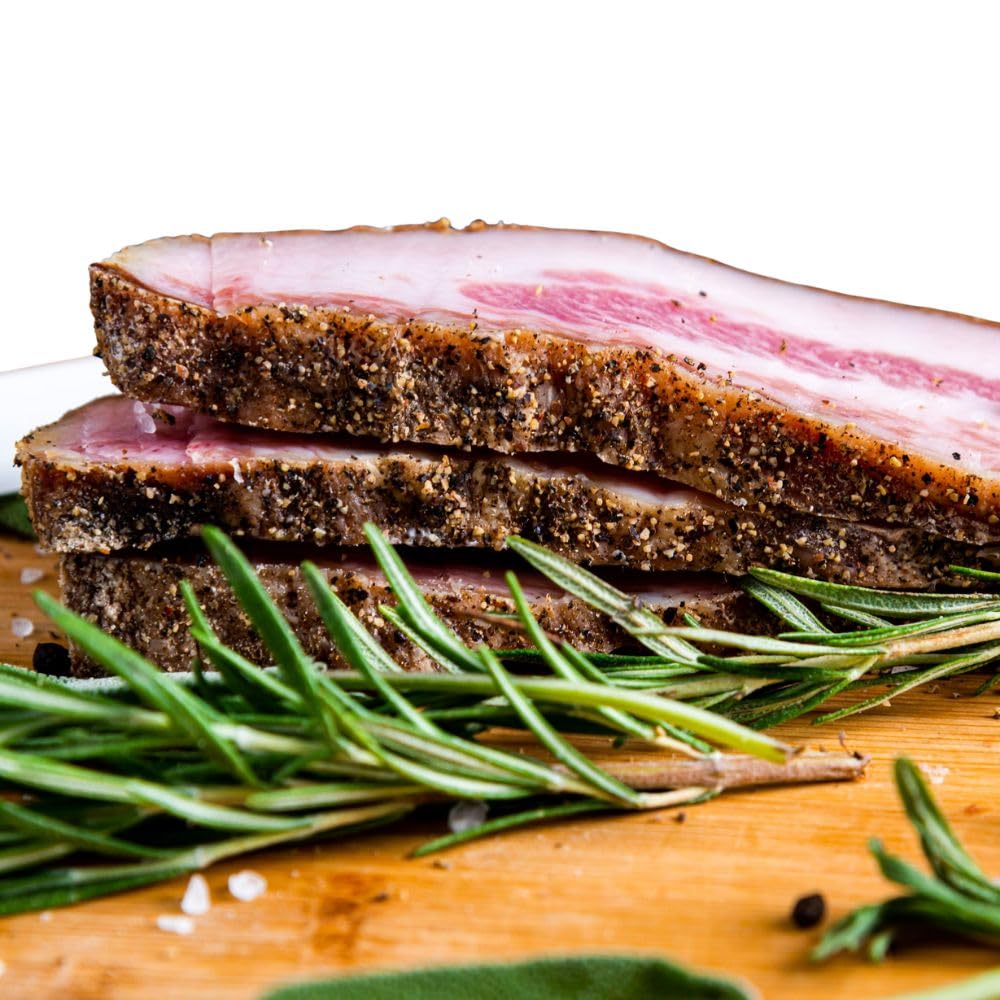 FA.LU.CIOLI Guanciale di Maiale con Pepe - Made in Italy IGP - Sottovuoto - Salumi Artigianali Italiani Senza Lattosio e Gluten Free - Tradizione e Qualità da Oltre 100 Anni - 1kg