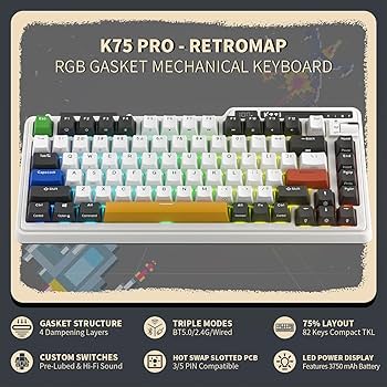 Amazon.com: KZZI K75 PRO RGB 75% Wireless Gasket Mechanical
