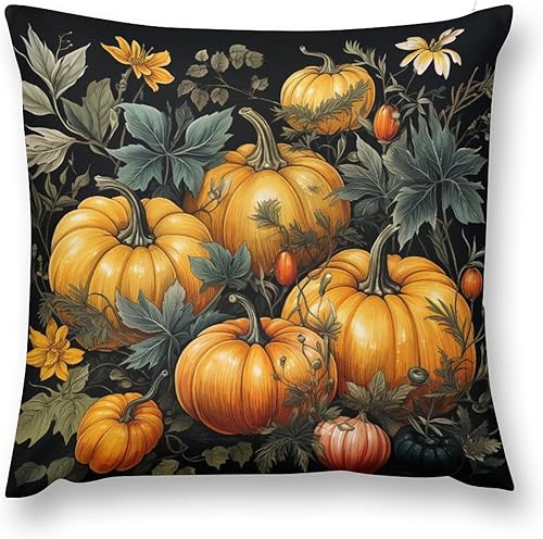 Miniatura 10 de Funda de cojín con diseño de hojas de arce de gato, diseño de otoño para sala de otoño, Acción de Gracias, calabaza, cuadrada, suave, doble cara,