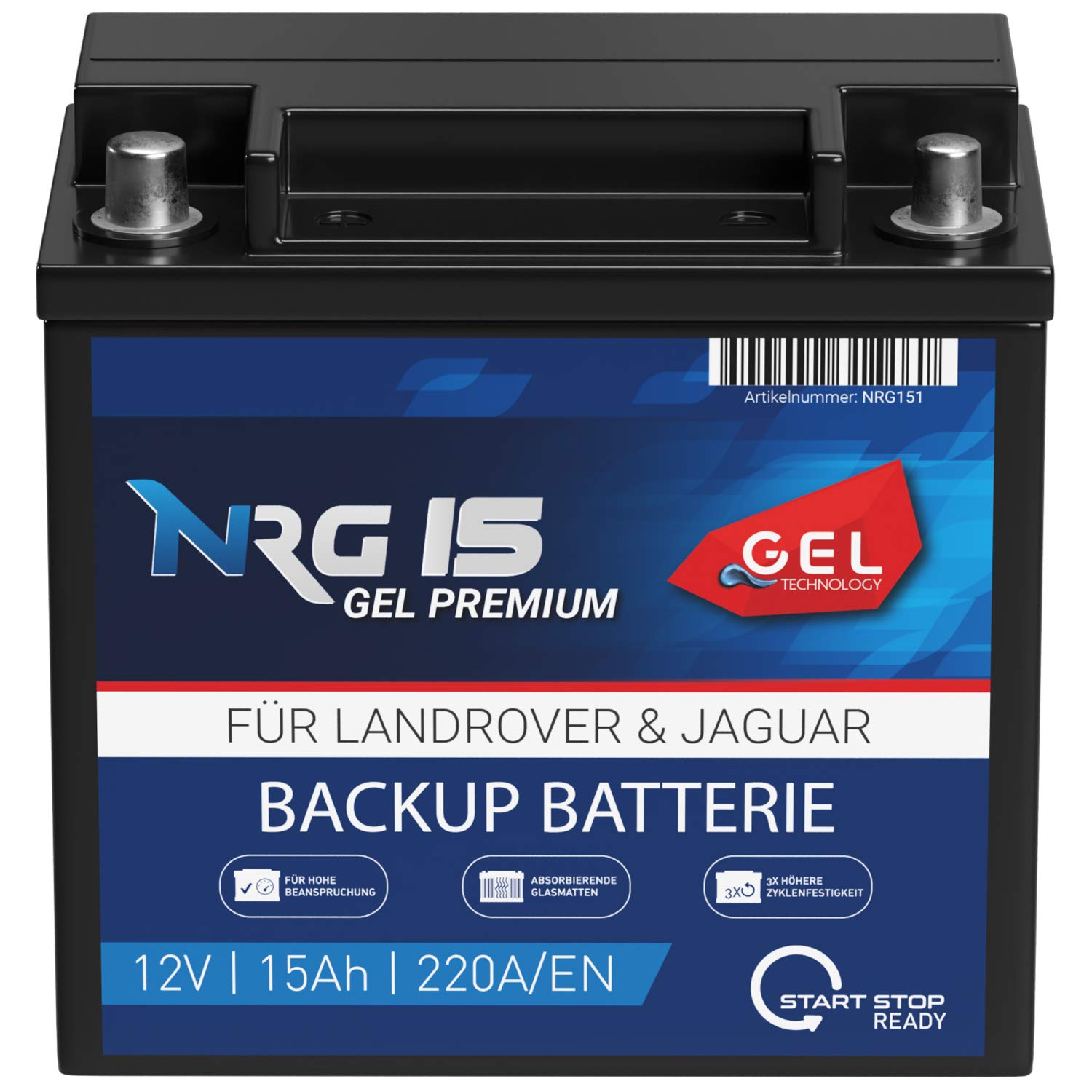 NRG batterie auxiliaire 12V 15Ah GEL auto backup CX23-10C655-AC EK151