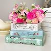 Book Flower Pot Decoration - Ceramic Book Vase for Flowers Cute Bookcase Book Flower Vase Decoration for Home Bedroom Office Book Shaped Pots Book Lovers