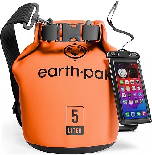 Vista 61 de Earth Pak Bolsa Seca Impermeable - Mochila Impermeable de Cierre Enrollable Superior Mantiene el Equipo Seco para Kayak con Funda Impermeable
